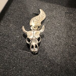 Sterling Silver Bull Skull Charm